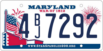 MD license plate 4BJ7292