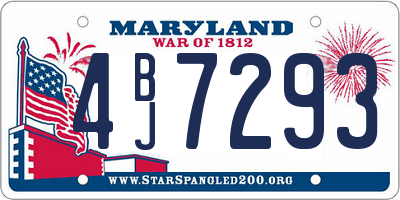 MD license plate 4BJ7293