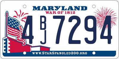 MD license plate 4BJ7294