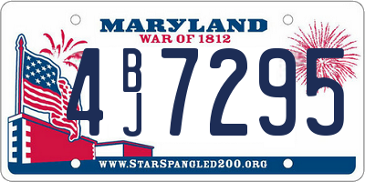 MD license plate 4BJ7295