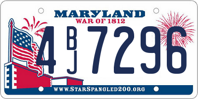 MD license plate 4BJ7296