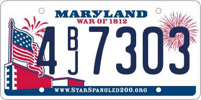 MD license plate 4BJ7303