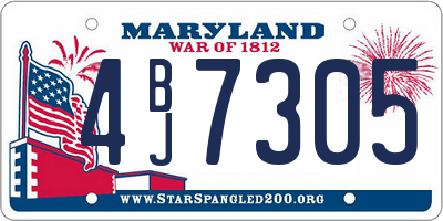 MD license plate 4BJ7305