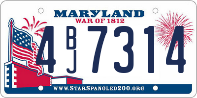 MD license plate 4BJ7314