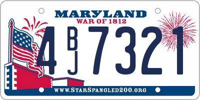 MD license plate 4BJ7321