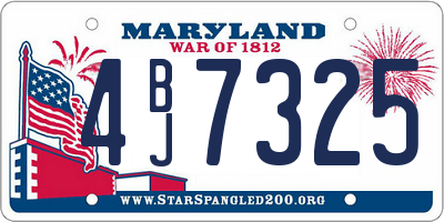 MD license plate 4BJ7325