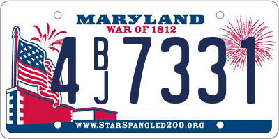 MD license plate 4BJ7331