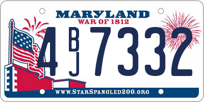 MD license plate 4BJ7332