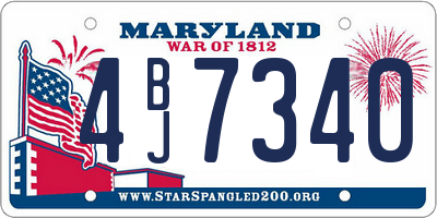 MD license plate 4BJ7340