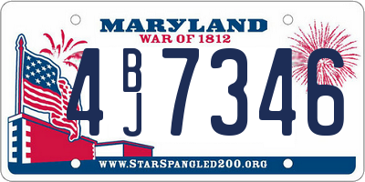 MD license plate 4BJ7346