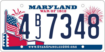 MD license plate 4BJ7348