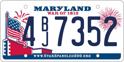 MD license plate 4BJ7352