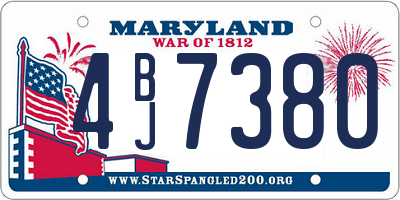 MD license plate 4BJ7380