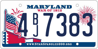 MD license plate 4BJ7383
