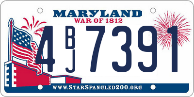 MD license plate 4BJ7391