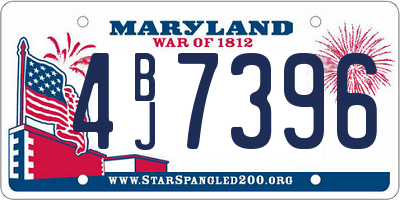 MD license plate 4BJ7396