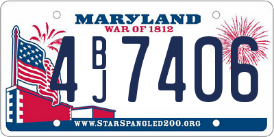 MD license plate 4BJ7406