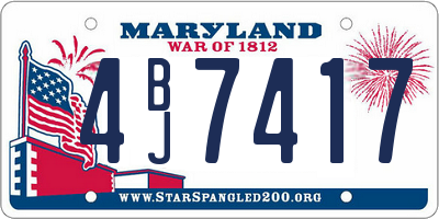 MD license plate 4BJ7417