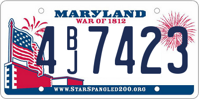 MD license plate 4BJ7423