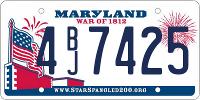 MD license plate 4BJ7425