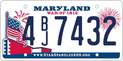 MD license plate 4BJ7432
