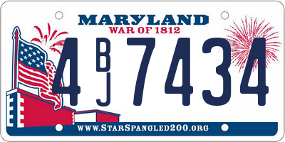 MD license plate 4BJ7434