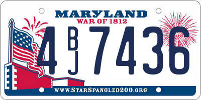 MD license plate 4BJ7436