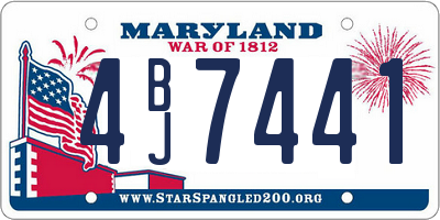 MD license plate 4BJ7441