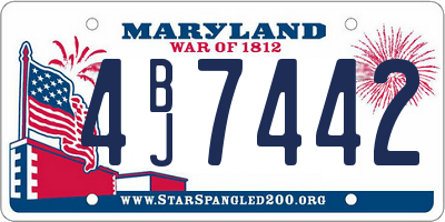 MD license plate 4BJ7442