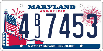 MD license plate 4BJ7453