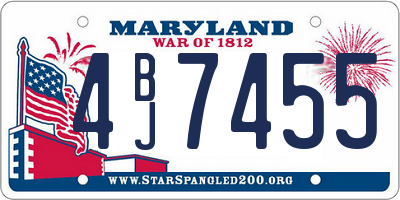 MD license plate 4BJ7455