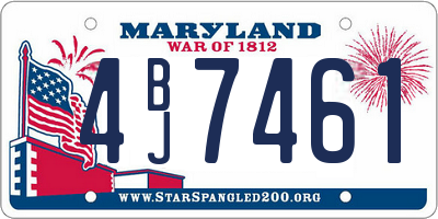 MD license plate 4BJ7461