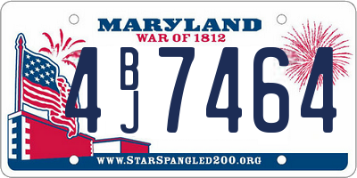MD license plate 4BJ7464
