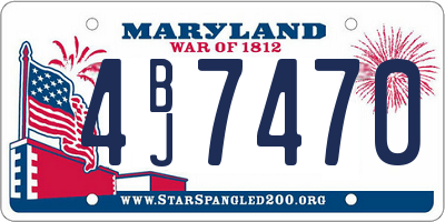 MD license plate 4BJ7470