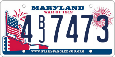 MD license plate 4BJ7473