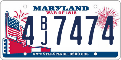 MD license plate 4BJ7474