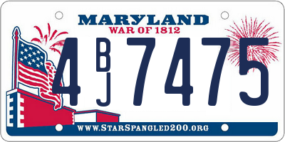 MD license plate 4BJ7475
