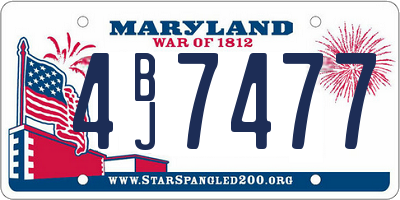 MD license plate 4BJ7477