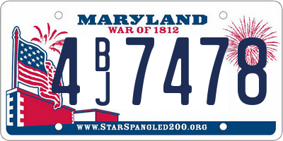 MD license plate 4BJ7478