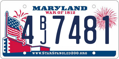 MD license plate 4BJ7481