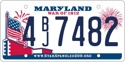 MD license plate 4BJ7482