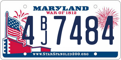 MD license plate 4BJ7484