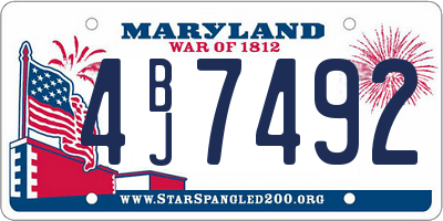 MD license plate 4BJ7492