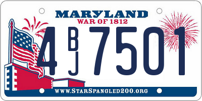 MD license plate 4BJ7501