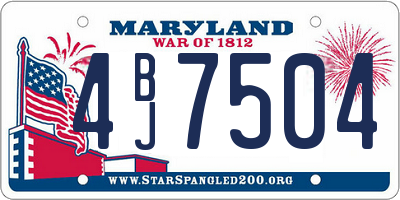 MD license plate 4BJ7504