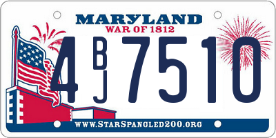 MD license plate 4BJ7510