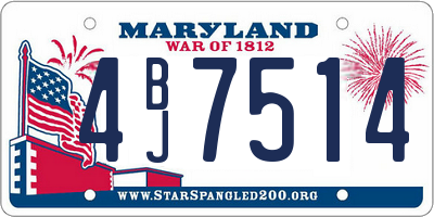 MD license plate 4BJ7514