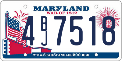 MD license plate 4BJ7518
