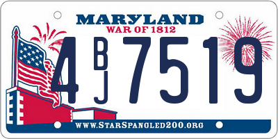 MD license plate 4BJ7519