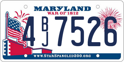 MD license plate 4BJ7526